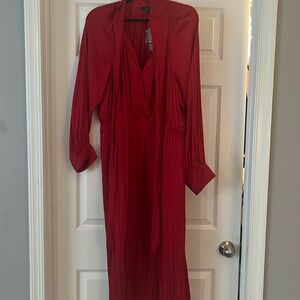 NWT J CREW RED SILK LIKE DRESS XXL 16-18